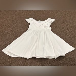 EUC Lucy in the Sky Los Angeles White dress bow belt short cap sleeve tank Sz S